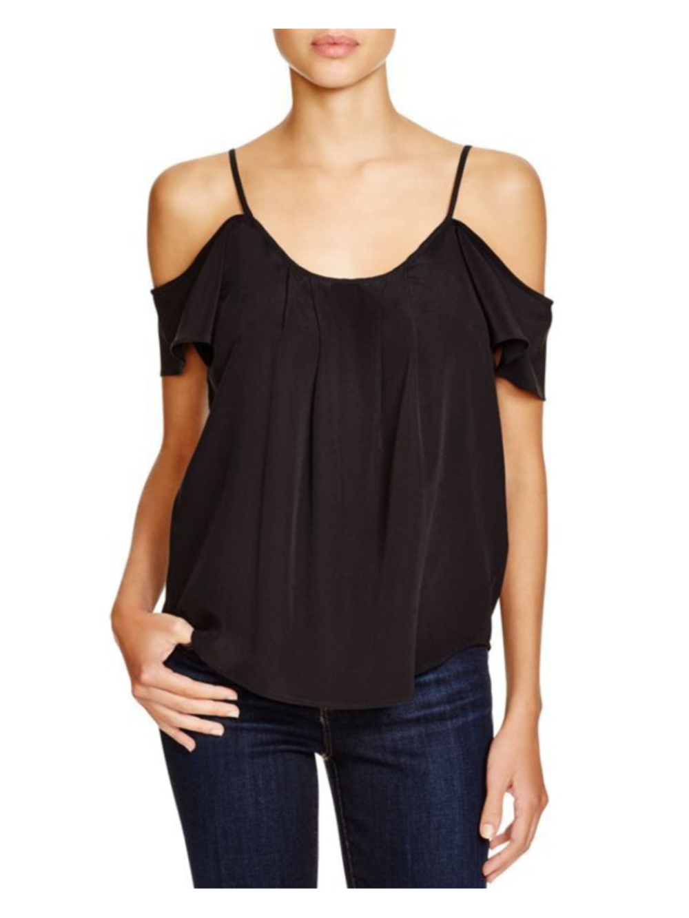 Women's CeCe Black Cold Shoulder Blouse M
